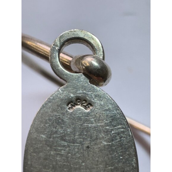 Estate Sterling Silver 925 Monogram able Oval Bangle Bracelet 6” 16.6g - Picture 5 of 8